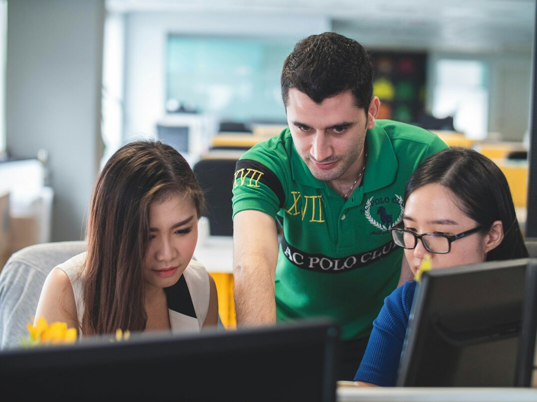 team coding together